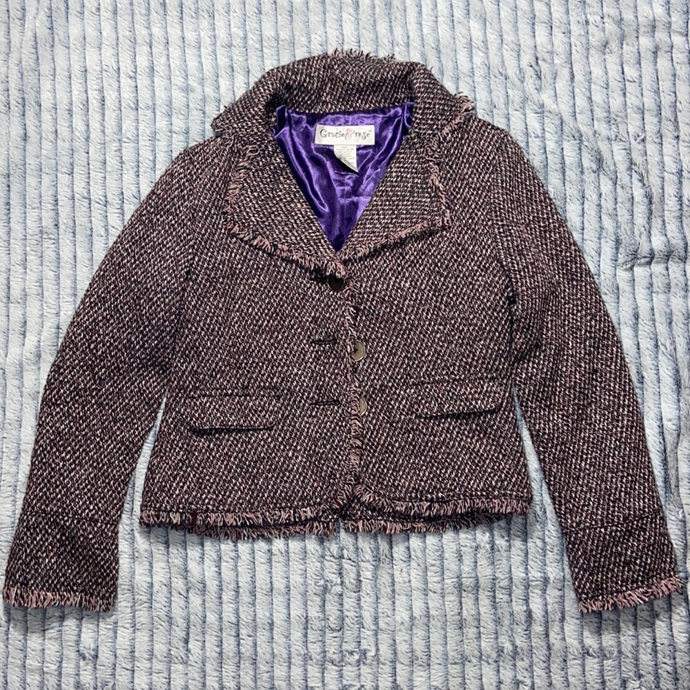 (Kids Large) White/Brown Jacket